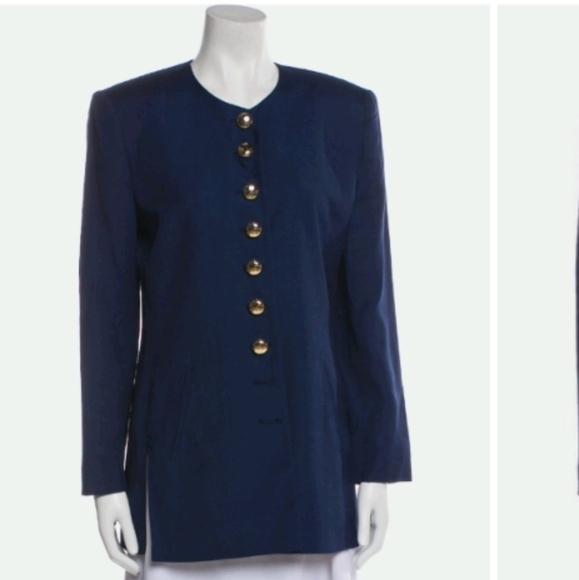 Christian Dior vintage military button down long sleeve blazer sz 2 - Picture 1 of 10